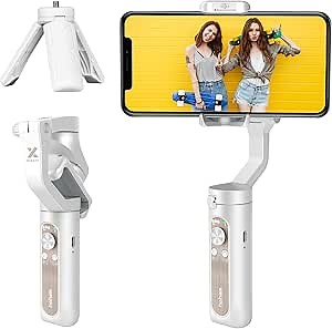 3 Axis Gimbal Stabilizer for iPhone 12 11 Pro Max XS X - 0.57lbs Lightweight & Foldable Handheld Gimbal Stabilizer for Smartphone 3D Inception Dolly Zoom Time-Lapse Vlog Youtube Video -Hohem iSteady X