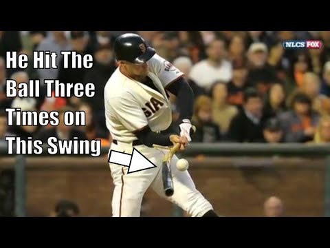 MLB Hitter Hits The Ball Three Separate Times in One Swing