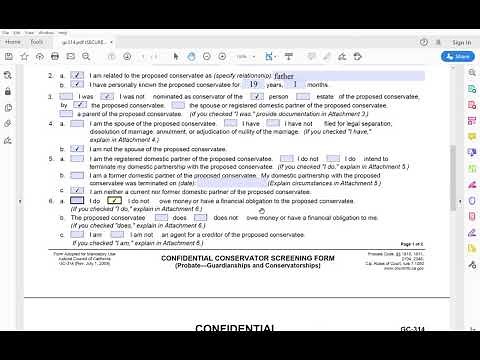 How an Attorney Fills Out the Confidential Conservator Screening Form (GC-314) - California