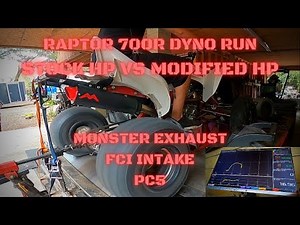 RAPTOR 700 DYNO RUN | STOCK VS MODIFIED | 💥 MONSTER EXHAUST 💥 FCI INTAKE 💥 PC5 💥