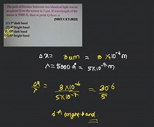 The path difference between two identical light waves at a poin... | Filo