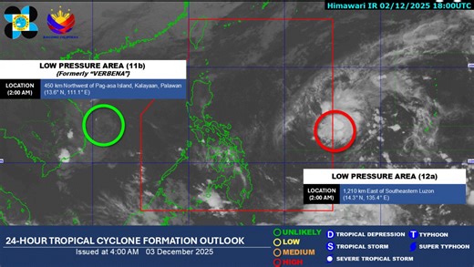 LPA outside PAR has 'high' chance of developing into cyclone