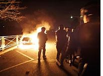 How French hooligans set cars on fire.