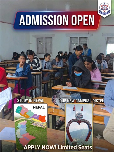 Admission open हाम्रो क्याम्पस, हाम्रो गौरव (Campus Environment, Infrastructure & Life) SEE सकेर 2 पनि सकेर कता पढ्ने कुन Subject पढ्ने भनेर Confused हुनुहुन्छ भने आउनुहोस् यही खोटाङको दिक्तेल बहुमुखी क्याम्पसमा admission open भई रहेको छ यहाँ अनुभवी तथा दक्ष शिक्षकहरू, गुणस्तरीय शिक्षा र व्यवहारिक ज्ञान, शान्त एवं हरियाली वातावरण स्थानीयस्तरमै उच्च शिक्षाको उत्कृष्ट गन्तव्य सम्म पुगिनेछ यहा 3 वटा Subject हरु छन् arts, business, education जुन subject लिएर पढ्न पन ि पाइनेछ अझै यस भित्र कुन कुन Sub
