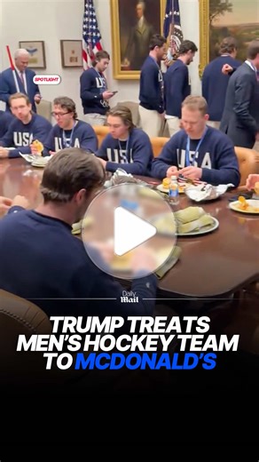 Trump Treats USA Men's Hockey Team to Fast Food at the White House