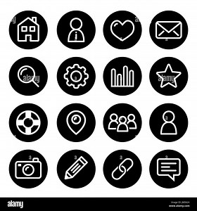 Website menu navigation round line icons - home, search, email, gallery, blog Stock Vector Image & Art - Alamy