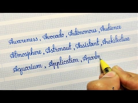 Words startings with A | Cursive handwriting practice for beginners | Learn to write in cursive