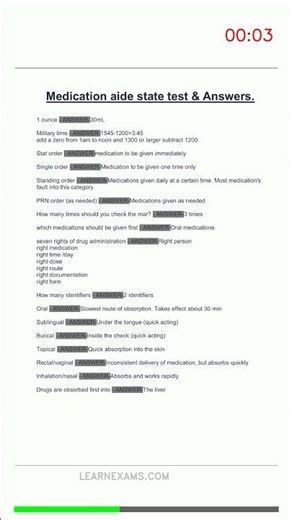 Medication Aide State Exam 2026 💊🔥 Latest Questions & Correct Answers | PASS FIRST TRY ✅