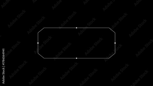 Hud callout rectangle text box animation, scoreboard, modern the future. HUD graphics around the edges for use in movies, 4k Technological HUD template callout