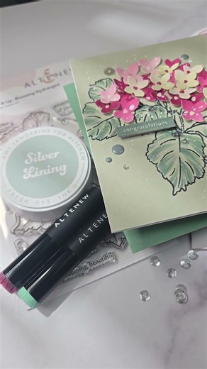 Satisfying 3D Hydrangea Reveal ✨ #flowers #cardmaking #craft