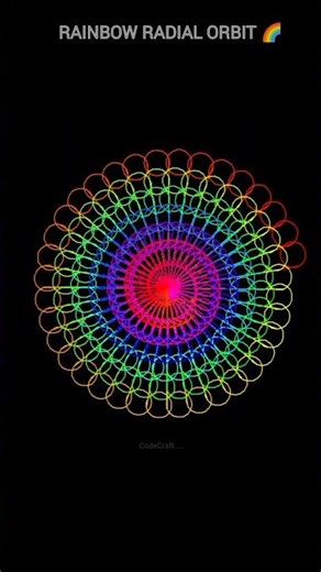 Python Turtle Rainbow Radial Orbit🌈Satisfying Coding Animation #CodeCraft #pythonturtle #virslshorts