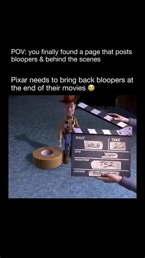 Bloopers & Behind The Scenes | Remember when Pixar used to make bloopers for their animated movies? 🎬✨ Even though every frame was painstakingly animated, Pixar went... | Instagram