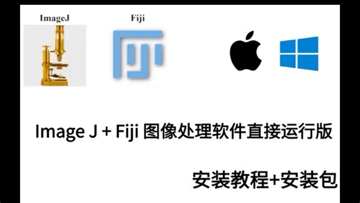 imagej FIJI图像处理软件win mac灰度分析荧光计数imagej远程安装，直接运行版安装包