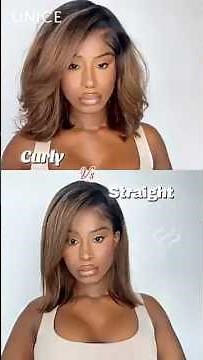 UNice Brown With Honey Blonde Face-Framing Highlights Wavy Bob Glueless Drawstring Wig Secure Fit