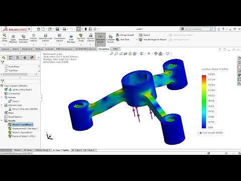 Solidworks simulation of a spider : A static structural analysis