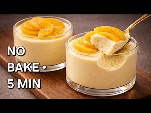 No Bake Peach Mousse in 5 Minutes! Easy Creamy Dessert Recipe