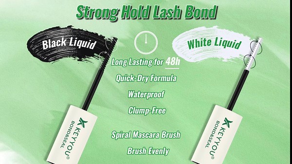 KEYYOU Bond and Seal Lash Glue, 10ML, Clear, Individual, Plastic, Waterproof, Dries Clear, Suitable for Sensitive Eyes, Easy to Apply and Remove, Latex-Free