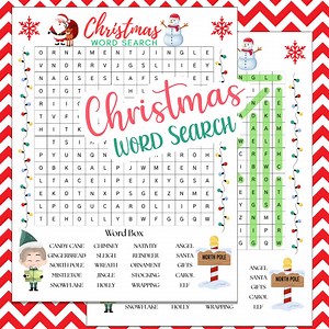 Christmas Word Search Printable PDF | Holiday Activity Game With Answer Key | Instant Digital Download - Etsy
