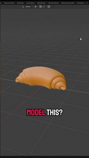 Blender 3D Croissant Tutorial 🥐 | Easy Modeling in 60 Seconds!