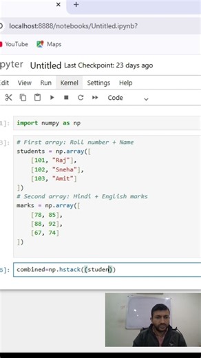 NumPy hstack() Explained with Real-World Example | Data Analysis Basics #numpy #dataanalysis