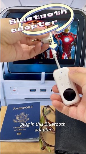 ✈️ How to Use Bluetooth Headphones on Any Flight #travelhacks #bluetoothadapter #travelessentials