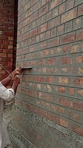 Flawless brick joint tuckpointing: The therapeutic rake bar pass! #construction #masonry #satisfying