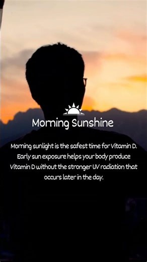 Morning sunlight is the safest way to get Vitamin D! ☀️