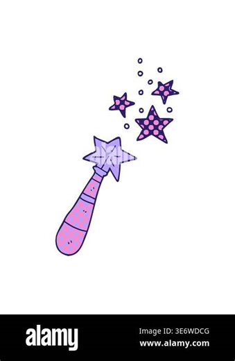 vibrating motion animation of cartoon doodle magic wand Stock Video Footage - Alamy