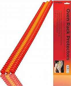 Oven Rack Protectors, 3 Pack Silicone Oven Shelf Rack Guard Shield, 100% Certified BPA-Free, Heat Resistant, Protect Against Burns and Scars, Dishwasher Safe, 14 inch (Red set)