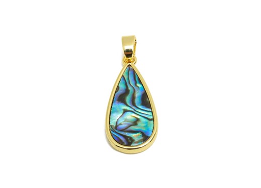 Gold Abalone Shell Pendant for Necklace