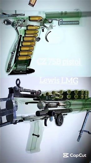 CZ 75B pistol VS Lewis LMG 3d fire 🔥 working system 😱#shorts #viral #shortsfeed