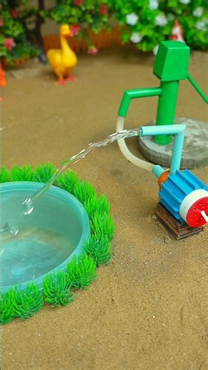 Mini hand pump project water with supply motor drinks cow duck and farm #waterpump #shorts #758