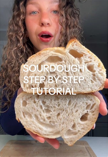 This recipe has never once failed me! STEPS BELOW⬇️⬇️ Step 1: FEED STARTER - Feed equal parts warm water & flour the same amount of starter you have (1:1:1 ratio) - If your container isn’t big enough for it to double then pour some in another container - Let this double in size: can take 4-12 hours depending on the temp in your house - (can put in the oven with the light on to speed this process up) Step 2: MAKE THE DOUGH - 125g active starter, 350g warm water, 525g flour, 15g salt - Mix, cover 