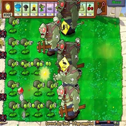 Gatling Pea locked every lane… no escape 💀🌱 #pvz #pvzshorts #plantsvszombies