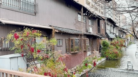 clip-4045097451-static-wide-shot-traditional-japanese-architecture-cherry