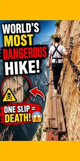 WORLD’S MOST DANGEROUS HIKE 😨|mount huashan plank walk china