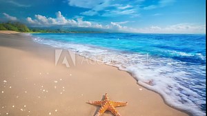 perfect tropical beach landscape. vacation holiday background with a beach. seamless looping overlay 4k virtual video animation background Stock Video