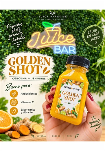 ¿Sin energía y todavía pensando en tu ex? ¡Ven por tu Golden Shot, que aquí te despertamos hasta los recuerdos! Juicy Paradise 94-10 37th Ave, Jackson Heights, NY #JuicyParadise #GoldenShot #JacksonHeights #NYCFood #JuiceBar