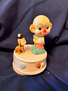 Vintage Clown Music Box | Ceramic Clown & Monkey Figurine | 1970s–1980s Nursery Décor | Wind-up Music Box | Works - Etsy Canada
