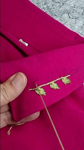 Hand Embroidery Design On T-shirt 👕 Collar tutorial/ Hand Embroidery For Beginners #shorts