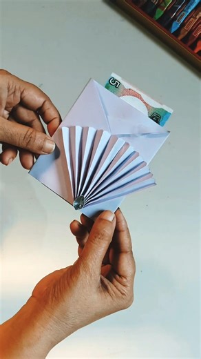 Oriental fan origami envelope making #viral #reels #shorts #envelope #fan #envelopemaking #letterpad