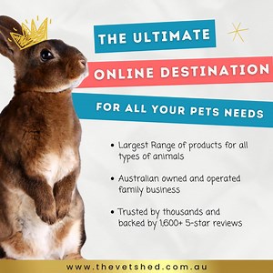 At The Vet Shed, we treat your pets like royalty!  We stock only the top brands in pet care, offering the best prices and guaranteed customer service. From food and medication to toys, grooming supplies, accessories, and more, we’ve got everything your pet needs. Proudly Australian-owned and family-run , we’re your trusted pet store with 1,600+ five-star reviews! | The Vet Shed - Online Pet Store | Facebook
