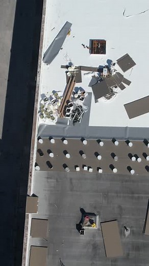 We’ve been talking a lot about TPO lately—and for good reason. It’s tough, it’s energy-efficient, and it reflects heat like nothing else. Always cool to capture the process while it’s happening. Big thanks to the guys up there making it look easy. | Trust Roofing | Facebook