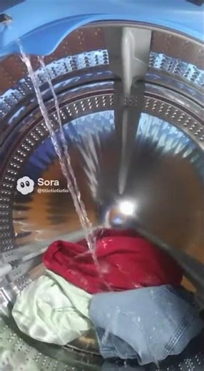 what the inside of our washer looks like when washing clothes