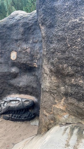 The Dino Dig Pit at the Toronto Zoo features our hand-carved fossils and dinosaur bones, creating an interactive space for kids to explore and discover! #TorontoZoo #DinoDigPit #HandCarved #FossilArt #DinosaurBones #InteractiveExhibit #Rockwork #ZooDesign #FamilyAdventure #PrehistoricFun | Rockscapes