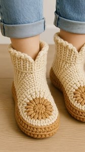 Step into comfort with these adorable crochet booties! 😍🧶✨ Got a pair like these in your closet? Show us your favorite cozy footwear in the comments and tag a friend who needs some warm vibes! 👡💖 #CozyFeet #OOTD #KnitBooties #FallFashion #CozyShoes #craftedstyle | Creative Ideas