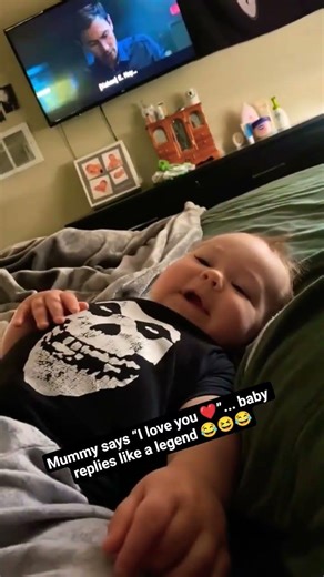 Mummy says “I love you ❤️”... baby replies like a legend 😂🔥#babylaugh #cutebaby #funnybaby#momlife
