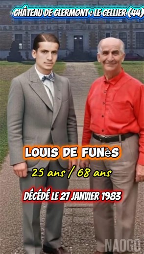 Louis de Funès devant le Château de Clermont Le Cellier