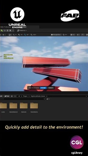 Fast Edge Detail with decals #unrealengine #ue5 #gamedev #gamedevelopment #gamedevblog #gameengine