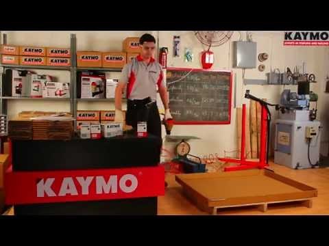 Stapling Corrugated Packing tray to wooden pallets using Kaymo pneumatic staplers
